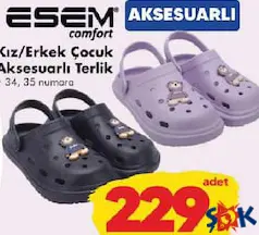 ESEM COMFORT KIZ/ERKEK ÇOCUK AKSESUARLI TERLİK